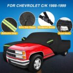 QUNSUNUS Waterproof Truck Cover for Chevrolet C/K 1500/2500/3500 1988-1999, Outdoor Truck Cover with Zipper, Full Exterior Car Covers for Automobiles All Weather with Wind, Sun, UV and Dust Protection - Image 2