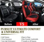 Coverado Car Seat Cover, Front Seat Cover, 2PCS Car Seat Protector, Seat Covers for Cars, Breathable Faux Leather Car Seat Cushion, Car Seat Protector, Red Car Seat Covers Winter Fit for Most Vehicles - Image 5
