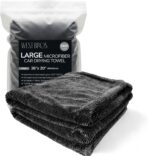 Large Car Drying Towel, 1300 GSM Professional Car Towel with Double Twisted Loop,Super Absorbent Large Microfiber Drying Towels for Cars, Trucks, SUVs - 20"x26", Gray