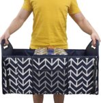 Orionstar Trunk Organizer, Foldable Car Storage Bag Portable Insulation Cooler Bag Collapsible Vehicle Organizer Divider Storage Totes with 3 Compartment Cargo Tote for Groceries Caddy SUV, Navy Blue - Image 6