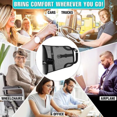 Lumbar Support - Breathable Mesh Office & Car Chair Back Support with Double Adjustable Straps for All-Day Comfort - Image 7