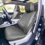 FH Group Car Seat Covers PU Leather Automotive Seat Covers Front Set, Gray Seat Covers Pair Set with Gift Universal Fit Interior Accessories for Cars Trucks and SUVs - Image 2