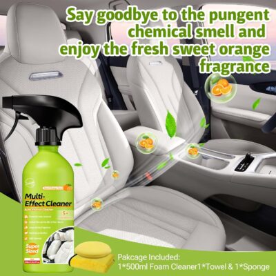 500ml Car Interior Polish Ceiling Foam Headliner Roof Fabric Cleaner Spray Kit for Leather, utomotive Seat,Dashboard, Carpet,Plastic, Vinyl Glass, All-Purpose for Auto Interiors (1 Pack, 16.9fl oz) - Image 6