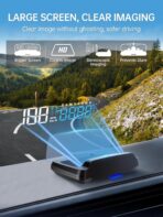 Moman Heads Up Display for Cars, Moman Gauge Car HUD Digital GPS Speedometer r KM/H MPH with Compass, Over Speed Alert & Fatigue Reminder, HGPS - Image 3