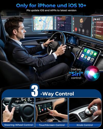 Wireless CarPlay Adapter for Apple iPhone - Upgrade Wired CarPlay to Wireless Device, Mini T-Shaped for Car USB Plug and Play Auto Reconnect, for GPS Navigation Audio Satellite Radio Equipment - Image 5
