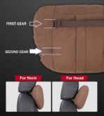 Genuine Leather Car Neck Pillow for headrest,Support Drive Seats Head Cushion,Real Cow Leather,11.8x7.5”,Plant-Based Polyester,Thickness & Height Adjustable,Inner Liner fillable(Wine,1p) - Image 8