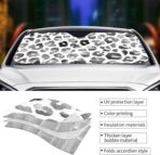 Leopard Print Pattern Black Watercolor Windshield Sunshade for Car SUV Truck Foldable Uv Ray Reflector Front Window Sun Shade Visor Shield Cover - Image 5