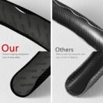 Car Steering Wheel Cover, 3 Piece Bright Carbon Fiber Steering Wheel Covers, Non-Slip Steering Wheel Cover Protector, Great Grip, Universal Car Accessories Decoration for 14.5-15 inch (Black) - Image 3