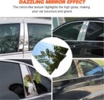BASIKER Silver Door Pillar Trim Compatible with 2014-2020 Chevy Impala Accessories Stainless Steel Chrome Window Molding Trim (6pcs) - Image 3