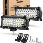 NAOEVO 7 Inch LED Light Bar, 240W 24,000LM LED Pods/Off Road/Fog/Driving Lights with Spot Flood Combo for Truck Boat UTV ATV, 2-Pack (White)