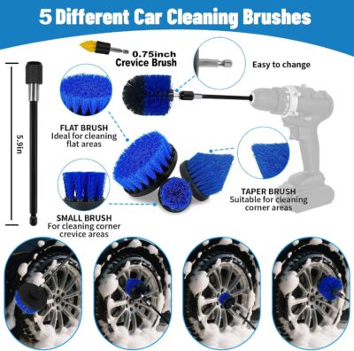 Car Detailing Kit,36pcs Car Detailing Brush Set,Car Cleaning Kit with Professional Car Detailing Brush Set,Auto Detailing Brush Set,Car Wash Kit,Car Detailing Kit Interior Exterior Wheels Cleaner - Image 3