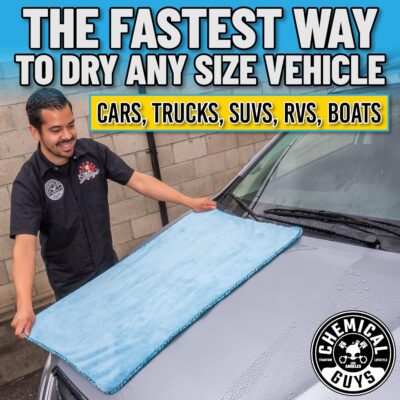 Chemical Guys Woolly Mammoth Large Microfiber Drying Towel - 36 x 25 Inch Blue, Ultra Plush Super Absorbent Car Drying Towel for Cars, Trucks, SUVs, Motorcycles, RVs, and Auto Detailing - Image 4