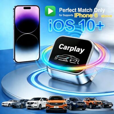 2026 Upgraded Wireless CarPlay Adapter for Apple iPhone, Plug and Play, Fast Auto-Connect, Realtek 8730E Chip Stable & No Latency, Wired to Wireless Adapter with USB-A/Type-C Port Gray (CT106) - Image 5