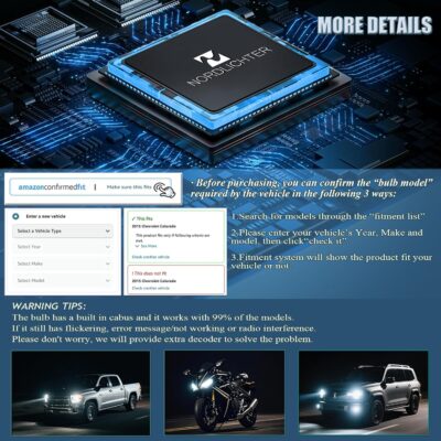 9007 Bulbs, 600% Brighter 9007 Fog Light 6500K Xenon White Extremely Super Bright Plug & Play with Cooling Fan - Image 5