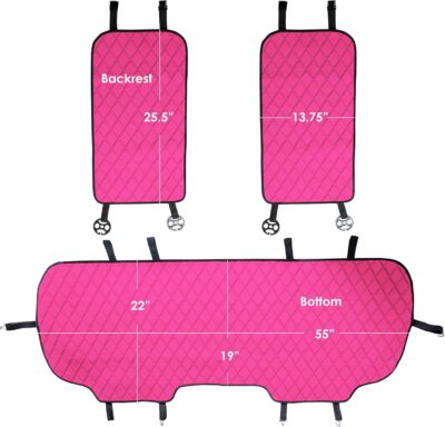 FH Group Car Seat Cover Cushion - Cars Trucks SUV, Neosupreme Car Seat Cushions, Waterproof Car Seat Cover Cushion, Universal Fit Car Seat Protector Rear Set Pink - Image 7