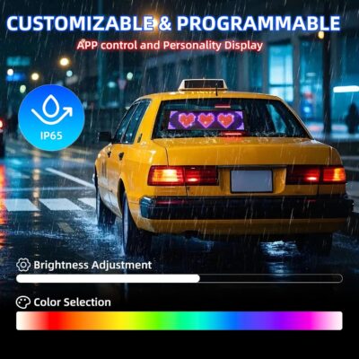 Eachbid Programmable Scrolling LED Sign, 23.4"x4.7", USB Flexible Digital Sign, APP Control, Custom DIY Editor Text, Patterns, Animations, for Car, Store, School, Hotel - Image 2