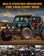 Auxbeam 5In V-Ultra Series 172W LED Light Pods, Offroad Round Driving Light with Amber DRL, 270° Wide Range Super Bright Side Shooter White Hyper Spot Beam Universal Lights with Black Cover-2PCS - Image 7