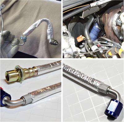 Car Exhaust Heat Shield, 1/4" I.D. × 3 FT Aluminized Sleeving Side Entry High Temp Thermal Barrier, Reflective Heat Protection Fire Sleeve for Automotive Hoses Wire Harnesses Cables - Image 6