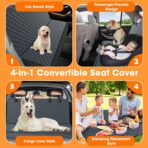 MIXJOY Dog Car Cover for Back Seat Cover Protector Waterproof Dog Seat Covers for Cars, Car Seat Protector for Dogs with 1 Dog Seat Belt, Nonslip Back Seat Cover for Kids, Trucks & SUV, Grey - Image 3