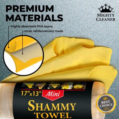 Premium 2pk Mini +1 Free Shammy Cloth for Car Drying - 17”x13” - Super Absorbent Chamois Towel for Car - Scratch-Free, Reusable & Soft Cleaning Towel - Image 4