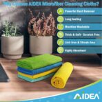 AIDEA Microfiber Cleaning Cloth 100PK, Soft Absorbent Rags, Microfiber Towels for Cars, Kitchen Towels, Dusting Cloth for Home, Window, Cleaning Supplies,12"×12" - Image 2