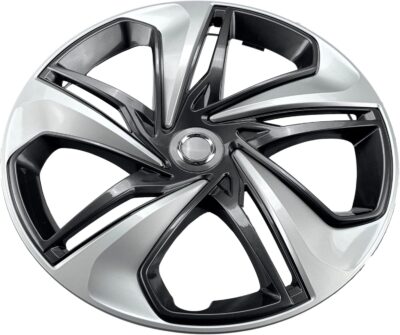 Premium Quality 16 inch Silver/Charcoal Hubcaps fits 2019 2020 2021 Honda Civic, Heavy Duty Solid Clip Construction (Set of 4) (55103AMS-4) - Image 3