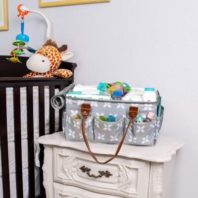 Moteph Extra Large Diaper Caddy, Craft, Toy Organizer with Zip-Top Cover with Waterproof Wet/Dry Bag - Perfect for Baby Shower - Image 6