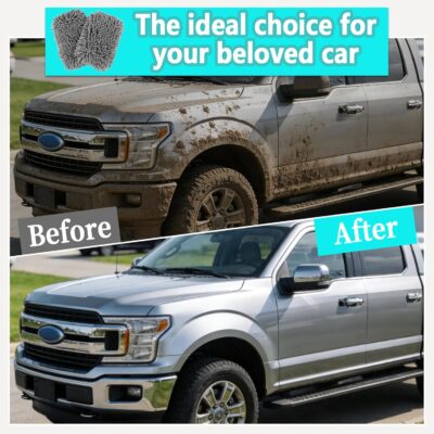 Microfiber Cleaning Cloths for Cars - 2 Pack Chenille Microfiber Wash Pads Gray Car Wash Pad for Gentle Cleaning of Cars Motorcycles Boats,Soft and Highly Absorbent,Easy to Clean and Reusable - Image 5