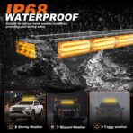 ASPL 26inch 126 LED Rooftop Emergency Strobe Lights Bar Double Side Flashing Safety Warning Traffic Advisor Light Bar Hazard Snow Plow Light for Work Trucks Vehicles Construction Tow Pickup(Amber) - Image 4