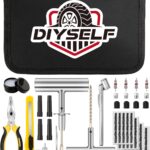 DIYSELF Tire Patch Kit, 45 Pack Flat Tire Repair Kit with Plugs, Tire Plug Kit for Car, Motorcycle, Truck, Trailer, RV, SUV
