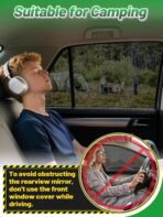 Car Window Shades for SUV - 4 Pack Stretchy Sun Shade Mesh Side Car Window Screen Covers for Camping Family Baby Pet Anti-Mosquito Privacy Protection When Parking - Image 2