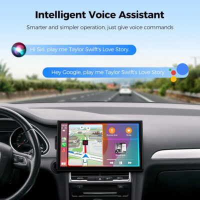 Topexplore 7" Wireless Apple CarPlay and Android Auto Screen with Magnetic Mount, Portrait/Landscape Switch, Portable Car Stereo with Bluetooth, Mirror Link, GPS, OTA Update - Image 4