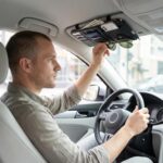 Car Visor Organizer with Sunglasses Holder, PU Leather Sun Visor Storage Pouch for Documents, Travel Essentials & Car Accessories, Multiple Pockets