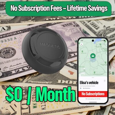 Magnetic Hidden GPS Tracker for Vehicles – 365 Days Battery Life, No Subscription, Car Tracker Device Hidden (Android Tracker) - Image 3