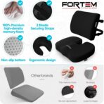 FORTEM Seat Cushion, Office Chair Cushion, Lumbar Support Pillow for Office Chair, Memory Foam Sciatica Coccyx Tailbone Pressure Pain Relief, Car Sitting Pad, Washable Non Slip - Image 7