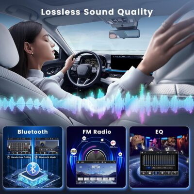 Double Din Car Stereo Bluetooth Wireless Carplay Android Auto-7 inch Touch Screen Car MP5 Player Bluetooth FM, Driauto 2 Din Radio Support MirrorLink, Type-C/SD/USB, Backup Camera, SWC, Video Play - Image 3