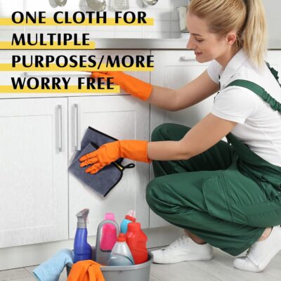 Nuenen 20 Pcs Microfiber Car Drying Towels Microfiber Cleaning Cloth 800 GSM Thick Plush Cleaning Dusting Cloth Auto Detailing Absorbent Towels Rags for Car Household Kitchen Window(Grey and Yellow) - Image 6