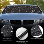 Woanger Windshield Sun Shade Foldable Car Front Window Covers for Car Accessories Sun Heat UV Rays Visor Protector Protection for Universal Cars SUV Truck (Moon Star) - Image 6