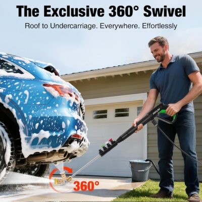 Pressure Washer, Power Washer with GFCI Safety Plug & No-Bend 360° Nozzle, 1.33 GPM Pressure Washer Complete with Foam Cannon & 4 Nozzles for Car & Home - Image 3