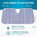 BDK Lavender Shine Car Windshield Sun Shade Accordion Folding Sunshade for Windshield Blocks UV Rays Sun Visor for Car Front Window Protector - Easy Setup Keeps Your Vehicle Cool - 58 x 27 inches - Image 3