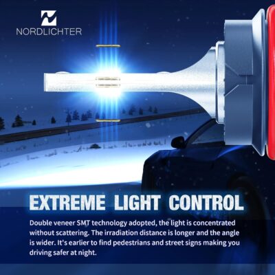 9007 Bulbs, 600% Brighter 9007 Fog Light 6500K Xenon White Extremely Super Bright Plug & Play with Cooling Fan - Image 4