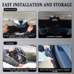 Universal Fit Car Windshield Shade,Car Windshield Sun Shade with Double-Sided Fabric,Foldable Sunshade Windshield 33"*64.5" - Image 6
