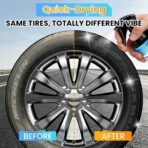 Deep Black Tire Shine Spray – Non-Greasy, No-Sling Tire Dressing Long-Lasting Hydrophobic & UV Protection Formula for Car, Truck, SUV & Motorcycle – 100ml/3.4oz - Image 2