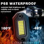 White Rock Lights，Aluminum Housing, Waterproof IP68,6500K Pure White Super Bright Underglow, Rock Lights for Trucks, UTV, ATV, SUV, Boats,Each Rock Light Comes with a 15-Foot Extension Cord (8 Pods) - Image 5