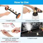 2-in-1 Undercarriage Pressure Washer Water Broom with Replaceable Nozzle, 16 Inch Car Pressure Washer with Foam Washer/Mitten, Surface Cleaner 1200-4000 PSI (with Bottle& Replaceable Nozzle) - Image 7