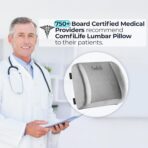 ComfiLife Lumbar Support Back Pillow Office Chair and Car Seat Cushion - Memory Foam with Adjustable Strap and Breathable 3D Mesh (Gray) - Image 7