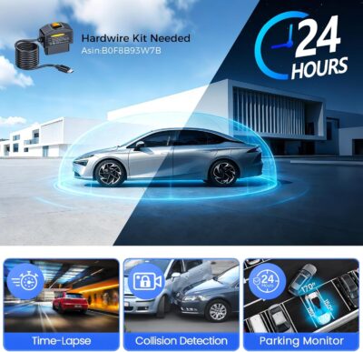 Mirror Dash Cam,Rear View Mirror Camera,10'' Smart Touch Screen,Dash Camera for Cars,G-Sensor,Loop Recording,Car Camera with Free 32GB Card - Image 7