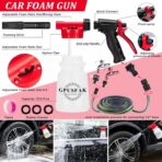 39Pcs Car Wash Cleaning Kit with Foam Gun Sprayer Detailing Brushes Collapsible Bucket Windshield Cleaning Tool Tire Brush Towels Complete Interior Exterior Detailing Set for Car - Image 2