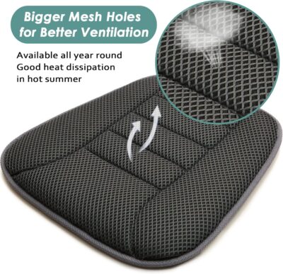 AEROiVi Car Seat Cushion for Driving, Breathable 3D Air Mesh, Non-Slip Bottom, Comfort Car Seat Protector, Car Seat Pad Also Works with Truck and Office Chair Home - Image 2