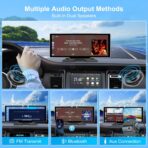 10.26" Wireless Carplay Screen for Car with 4K Dash Cam | Portable Car Play & Android Auto Touch Screen, 1080p Backup Camera, Mirror Link, Voice Control, GPS Navigation | for All Cars - Image 4